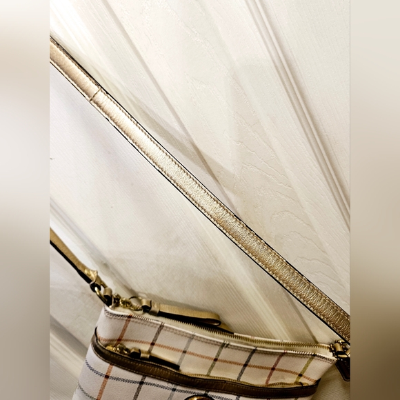 Coach peyton tattersall white gold multicolor crossbody purse shoulderbag - Picture 12 of 13